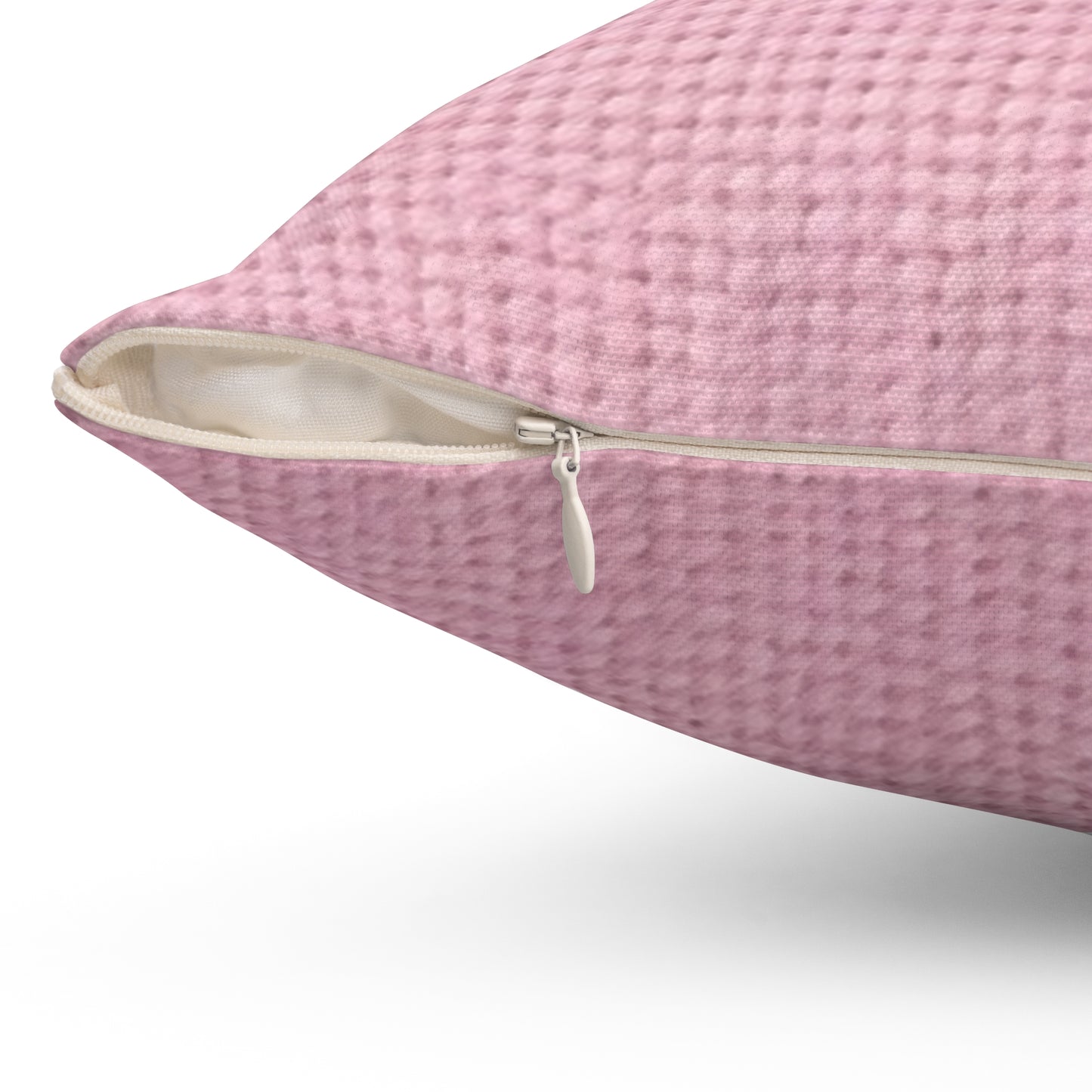 Blushing Garment Dye Pink: Denim-Inspired, Soft-Toned Fabric - Spun Polyester Square Pillow