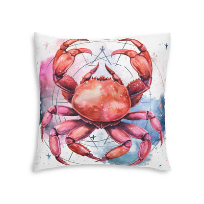 Cancer Star Sign - Elegant Zodiac Astrology - Tufted Floor Pillow, Square