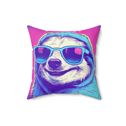 Space Sloth Retro Animal Style Spun Polyester Square Pillow