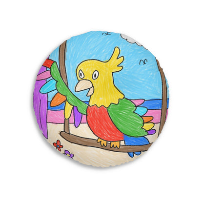 Animal Lover Parrot Perfect Gift for Parrot Owners Tufted Floor Pillow, Round