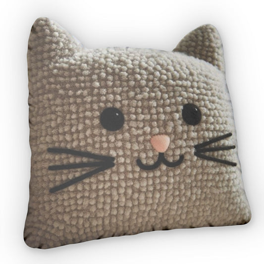 Boucle Cat, Kitten Plush, Shaped Pillow