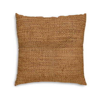 Brown Light Chocolate: Denim-Inspired Elegant Fabric - Tufted Floor Pillow, Square