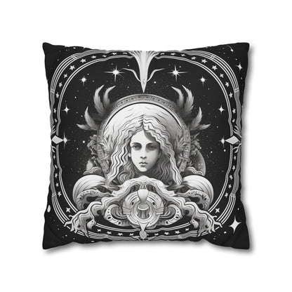 Virgo Zodiac Polyester Square Pillow Case, Indoor, Double Sided Design