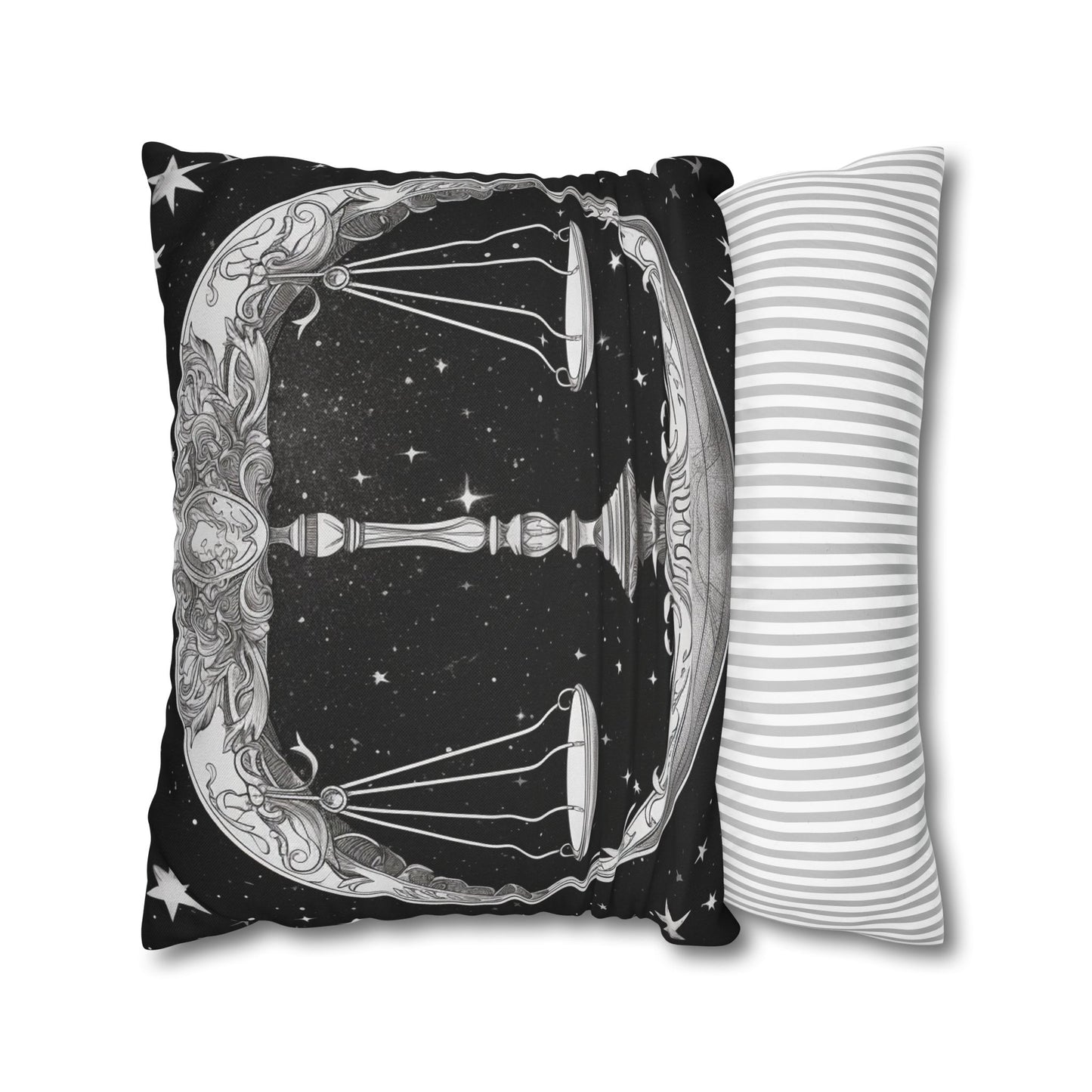 Libra Zodiac Sign Polyester Square Pillow Case, Double Sided Print