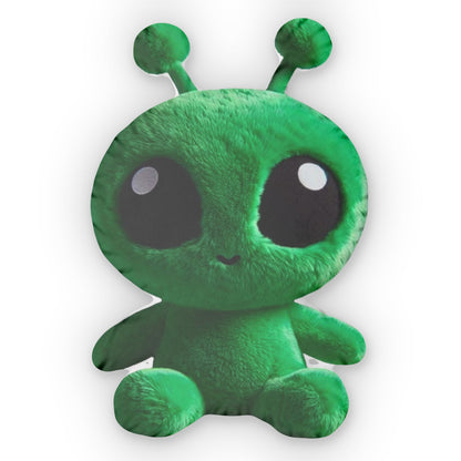 Green Alien Plush, Galactic Space Gift, Shaped Pillow