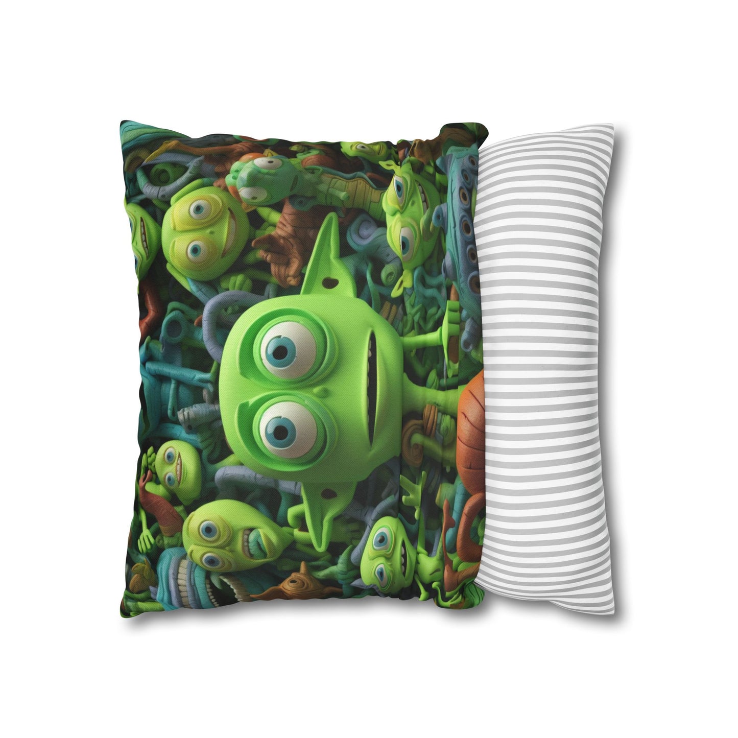 Toy Alien Story Space Character Galactic UFO Anime Cartoon - Spun Polyester Square Pillow Case