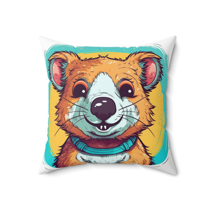 Quokka Cute Furry Fluffy Animal Graphic Spun Polyester Square Pillow