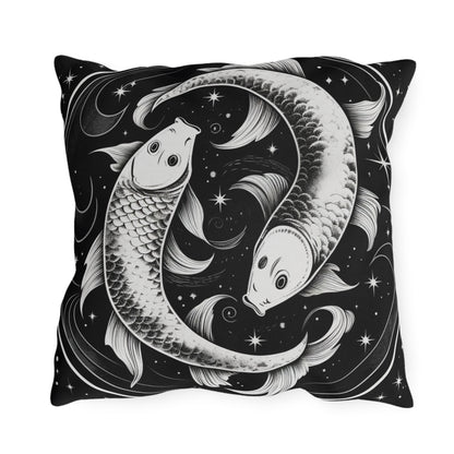 Pisces Zodiac UV-Resistant Outdoor Pillow, Water-Resistant, Spun Polyester