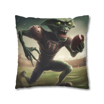 Alien Football Space Sport Game Stadium Athlete Galaxy Player - Spun Polyester Square Pillow Case