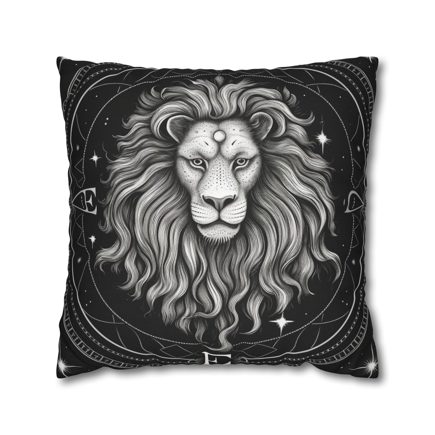 Leo Zodiac Sign Spun Polyester Square Pillow Case, Double Sided Print