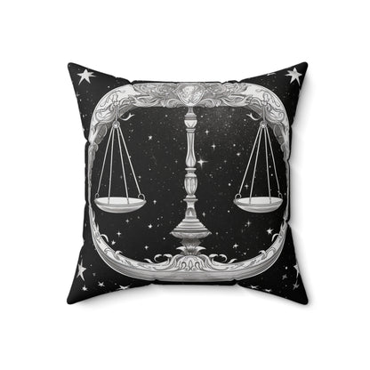 Libra Zodiac, Scales Symbol Design, Air Element, Spun Polyester Square Pillow