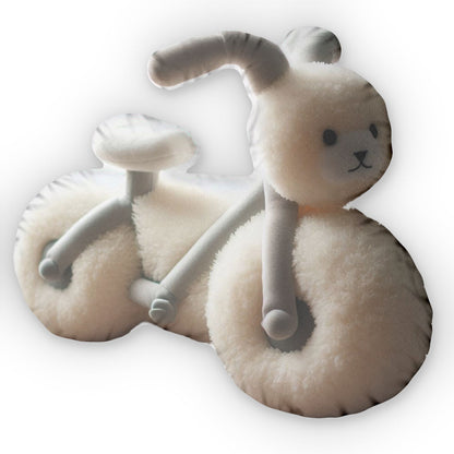 Bunny Hop Bicycle Plush Shaped Pillow