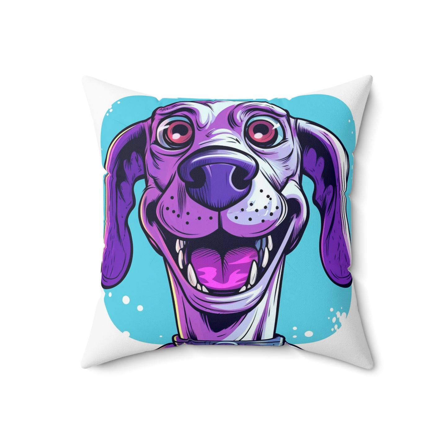 Alien Puppy Anime Comic Style Spun Polyester Square Pillow