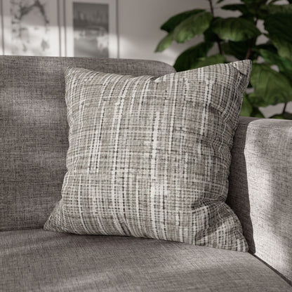 Silver Grey: Denim-Inspired, Contemporary Fabric Design - Spun Polyester Square Pillow Case