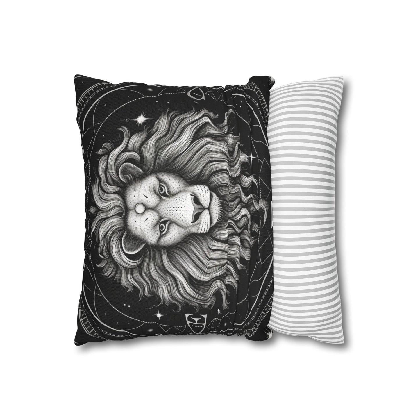 Leo Zodiac Sign Spun Polyester Square Pillow Case, Double Sided Print