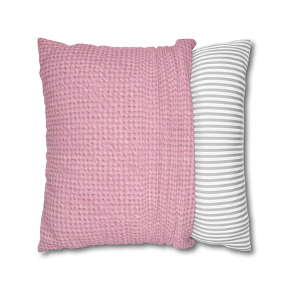 Blushing Garment Dye Pink: Denim-Inspired, Soft-Toned Fabric - Spun Polyester Square Pillow Case