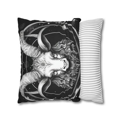 Capricorn Zodiac Sign Polyester Square Pillow Case, Double Sided