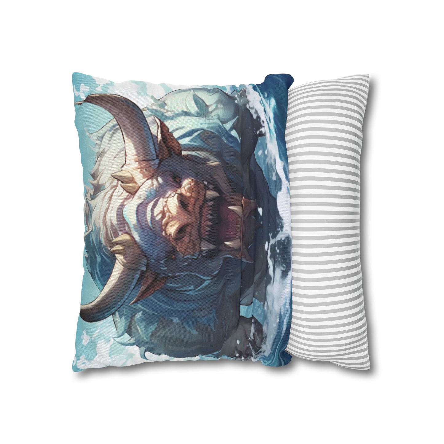 Bull Shark Fusion: Water Fantasy - Hybrid Ocean Marine Animal - Spun Polyester Square Pillow Case