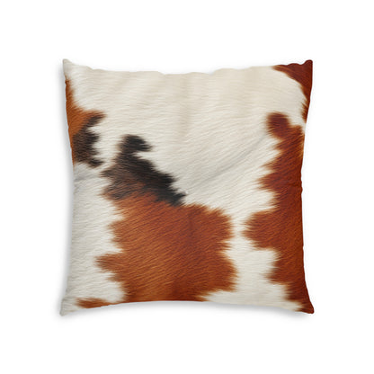 Hair Cowhide Leather Natural Design Tough Durable Rugged Style - Tufted Floor Pillow, Square