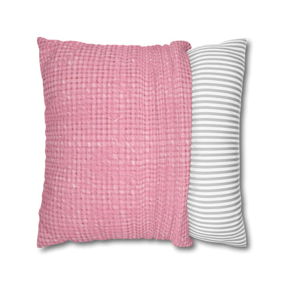 Pastel Rose Pink: Denim-Inspired, Refreshing Fabric Design - Spun Polyester Square Pillow Case