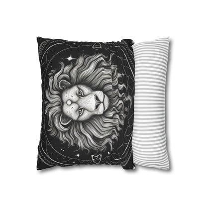 Leo Zodiac Sign Spun Polyester Square Pillow Case, Double Sided Print