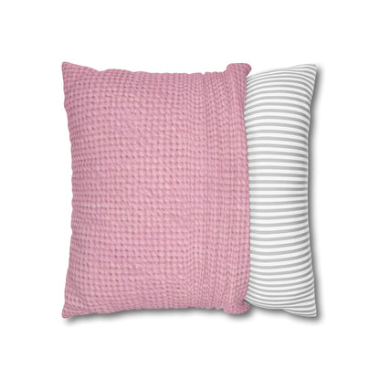 Blushing Garment Dye Pink: Denim-Inspired, Soft-Toned Fabric - Spun Polyester Square Pillow Case