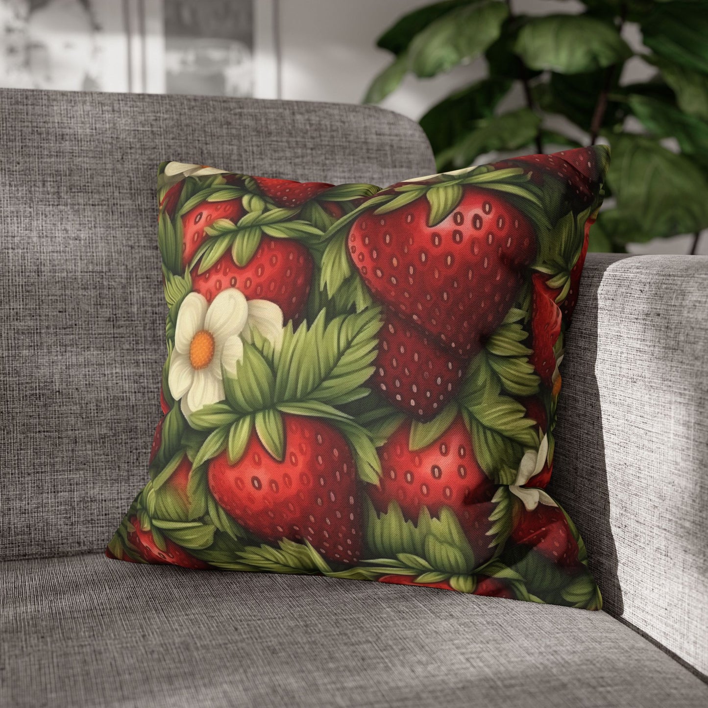 Strawberry Euphoria: The Ultimate Guide to Celebrating Life's Sweetest BerrySpun Polyester Square Pillow Case