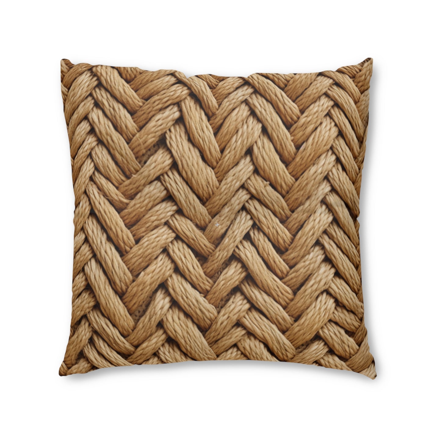 Jute Herringbone Chunky - Tufted Floor Pillow, Square