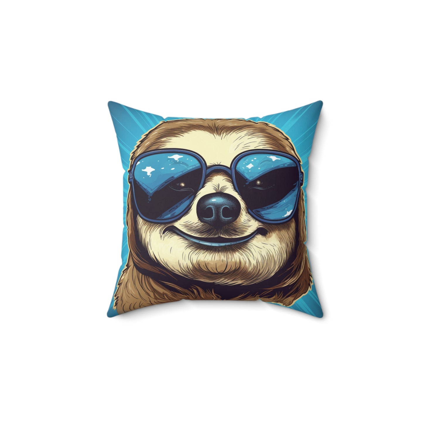 Retro Space Sloth Animal Design Spun Polyester Square Pillow