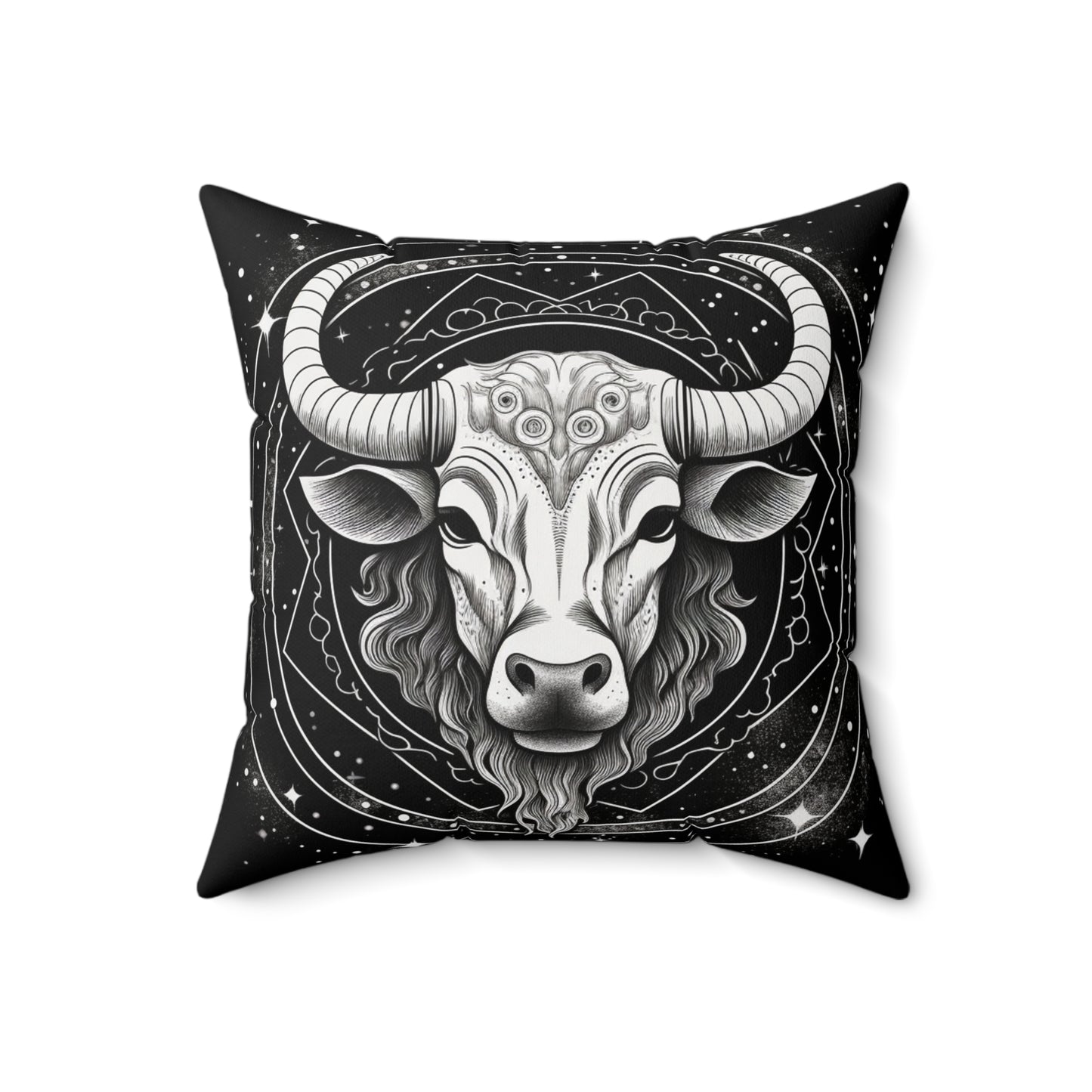 Taurus Zodiac, Earthy Bull Design, Earth Element, Spun Polyester Square Pillow