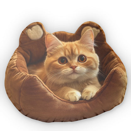 Cat Bed Cushion, Stuffed Plush Animal, Shaped Pillow