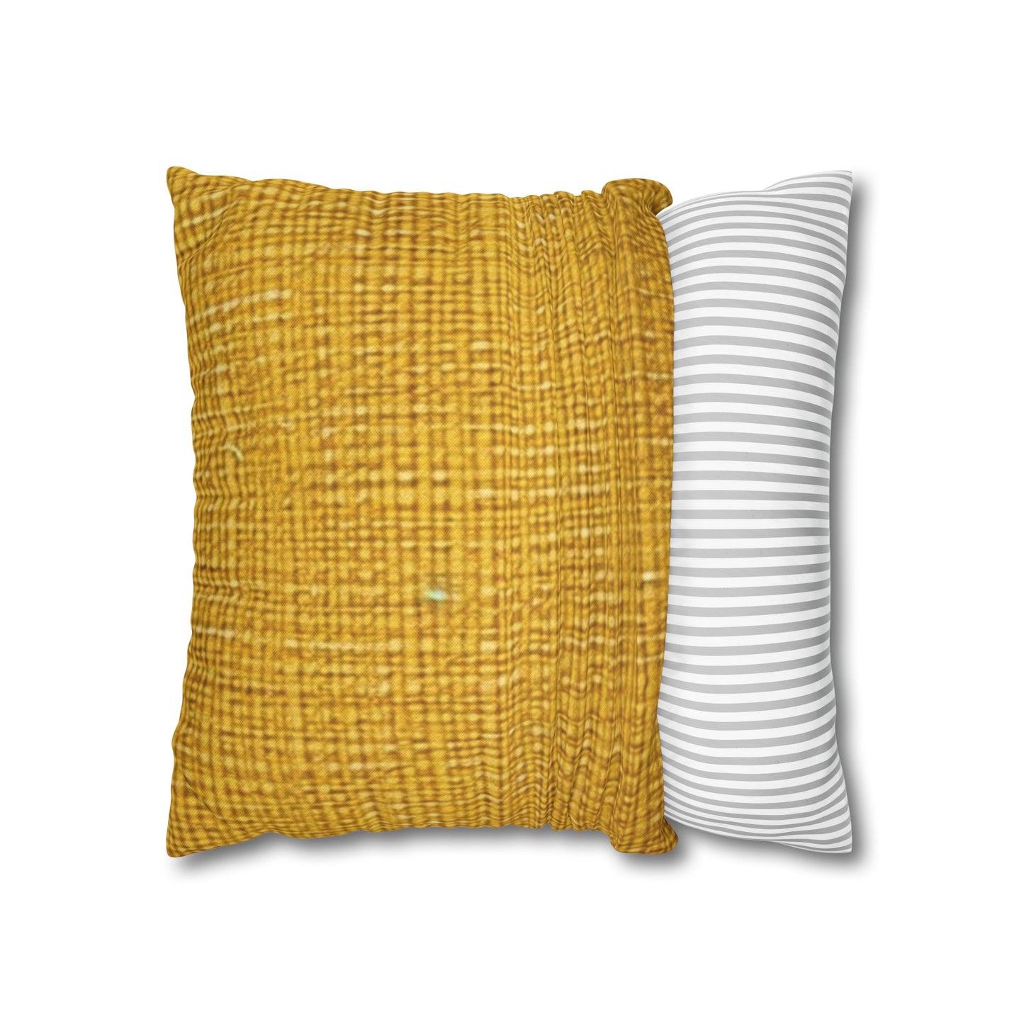 Radiant Sunny Yellow: Denim-Inspired Summer Fabric - Spun Polyester Square Pillow Case