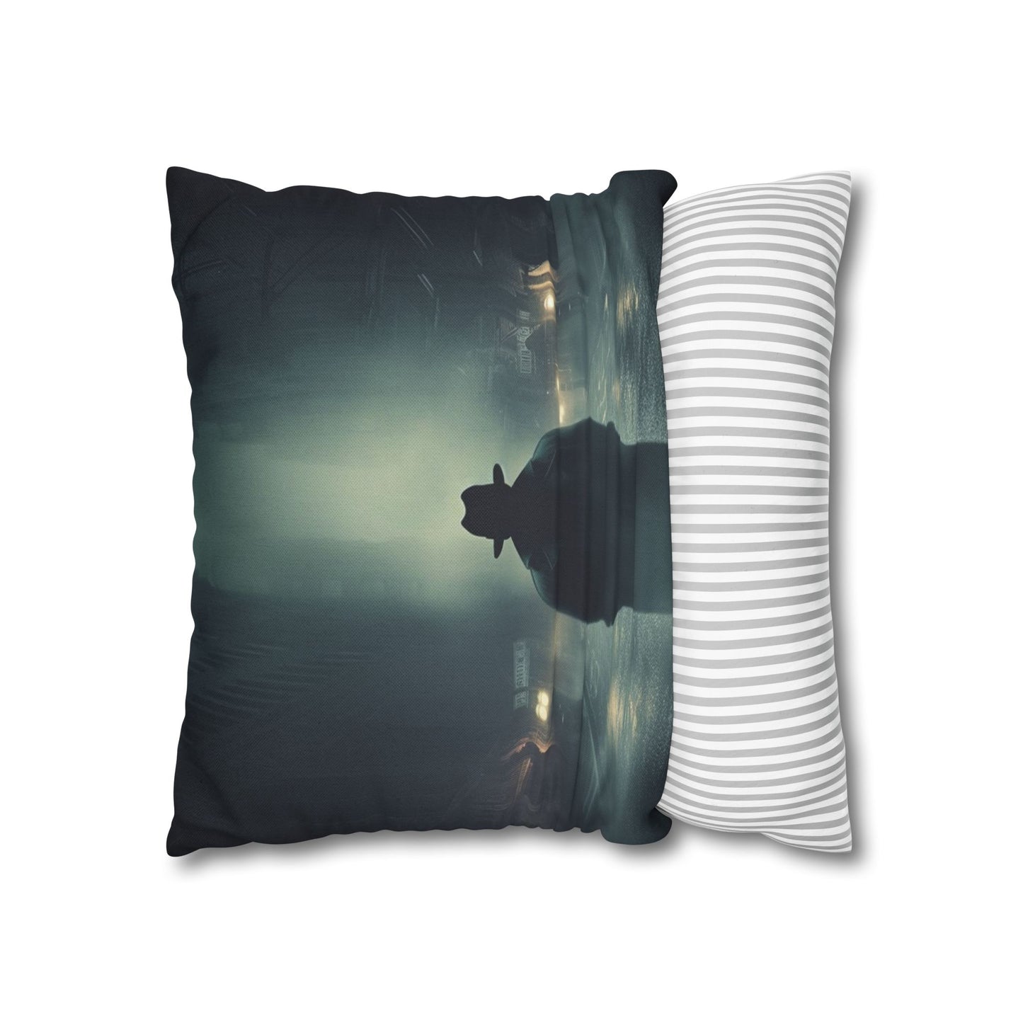 Mystery Detective Alley - Noir Book Cover Artwork Spun Polyester Square Pillow Case