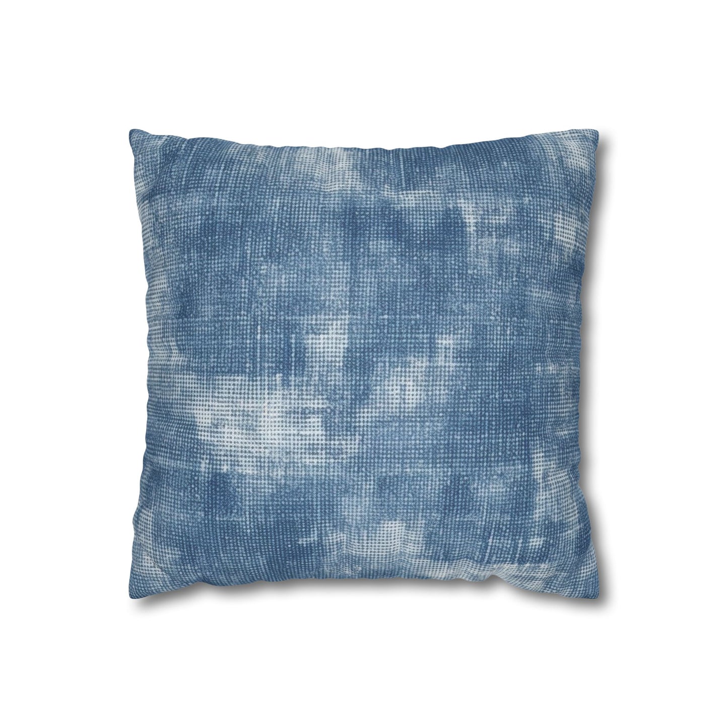 Faded Blue Washed-Out: Denim-Inspired, Style Fabric - Spun Polyester Square Pillow Case