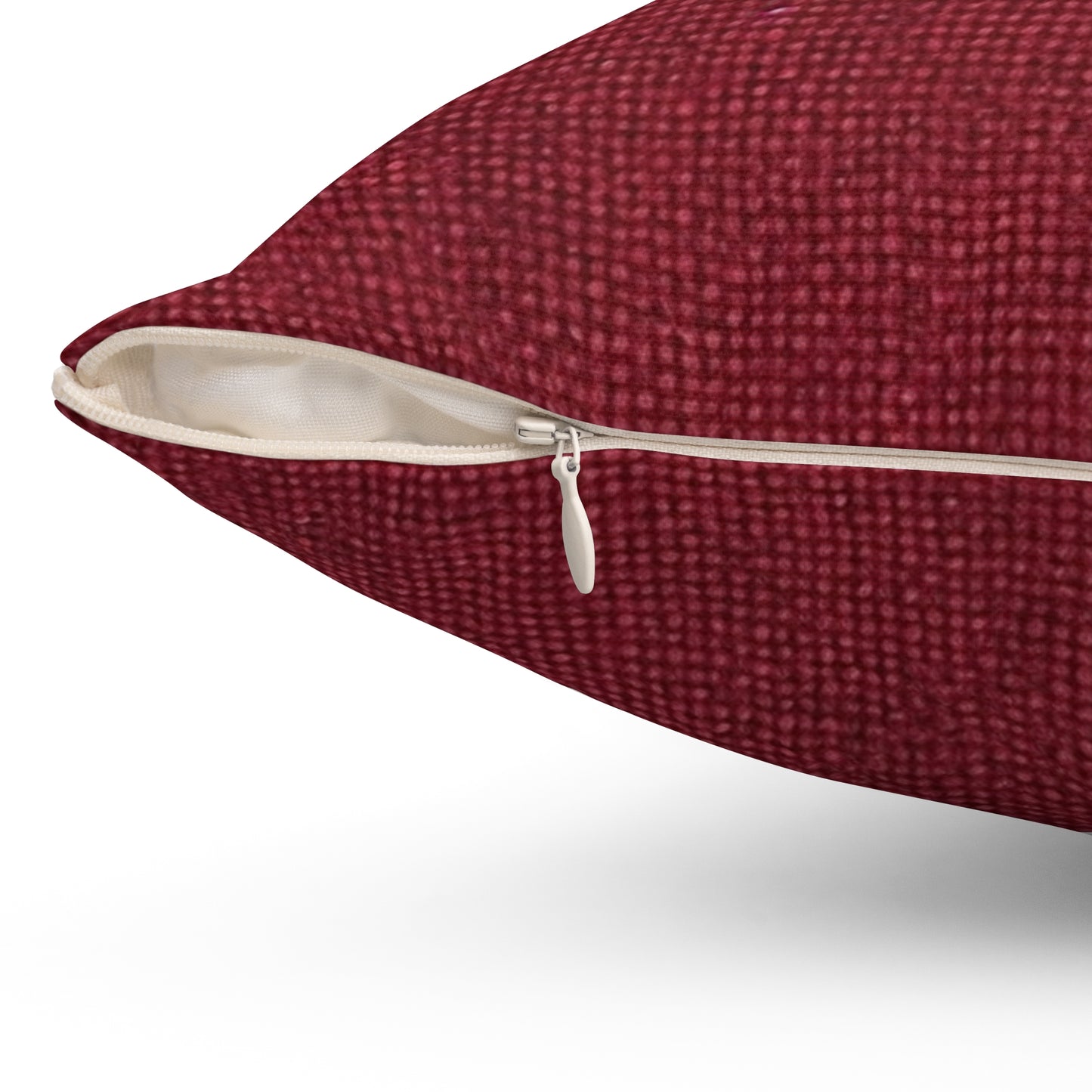 Seamless Texture - Maroon/Burgundy Denim-Inspired Fabric - Spun Polyester Square Pillow