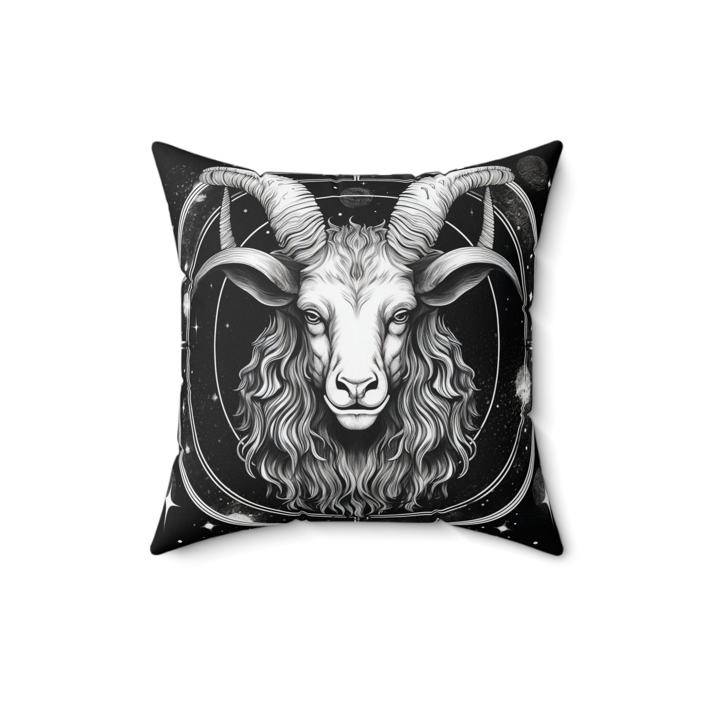 Capricorn Zodiac, Sea-Goat Design, Earth Element, Spun Polyester Square Pillow