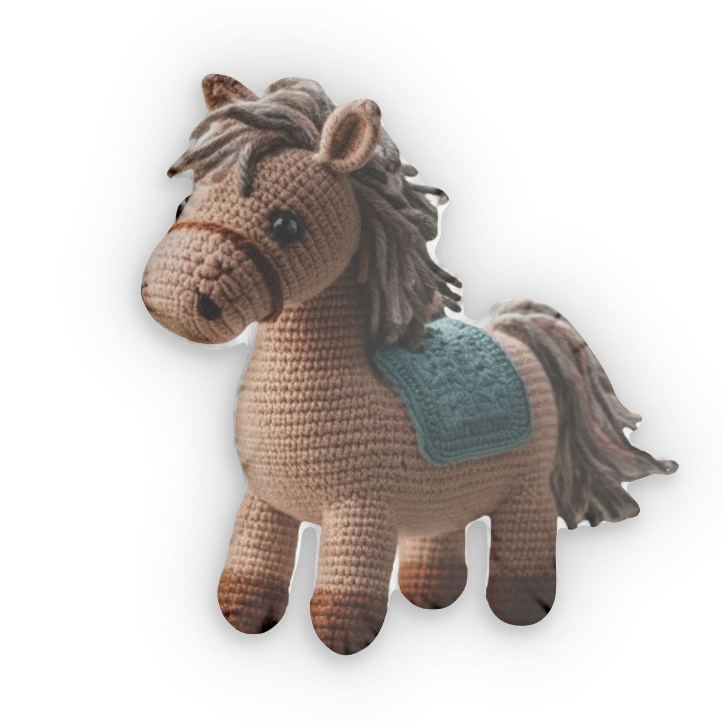 Crochet Horse, Plush Shaped Pillow