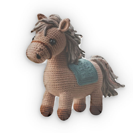 Crochet Horse, Plush Shaped Pillow