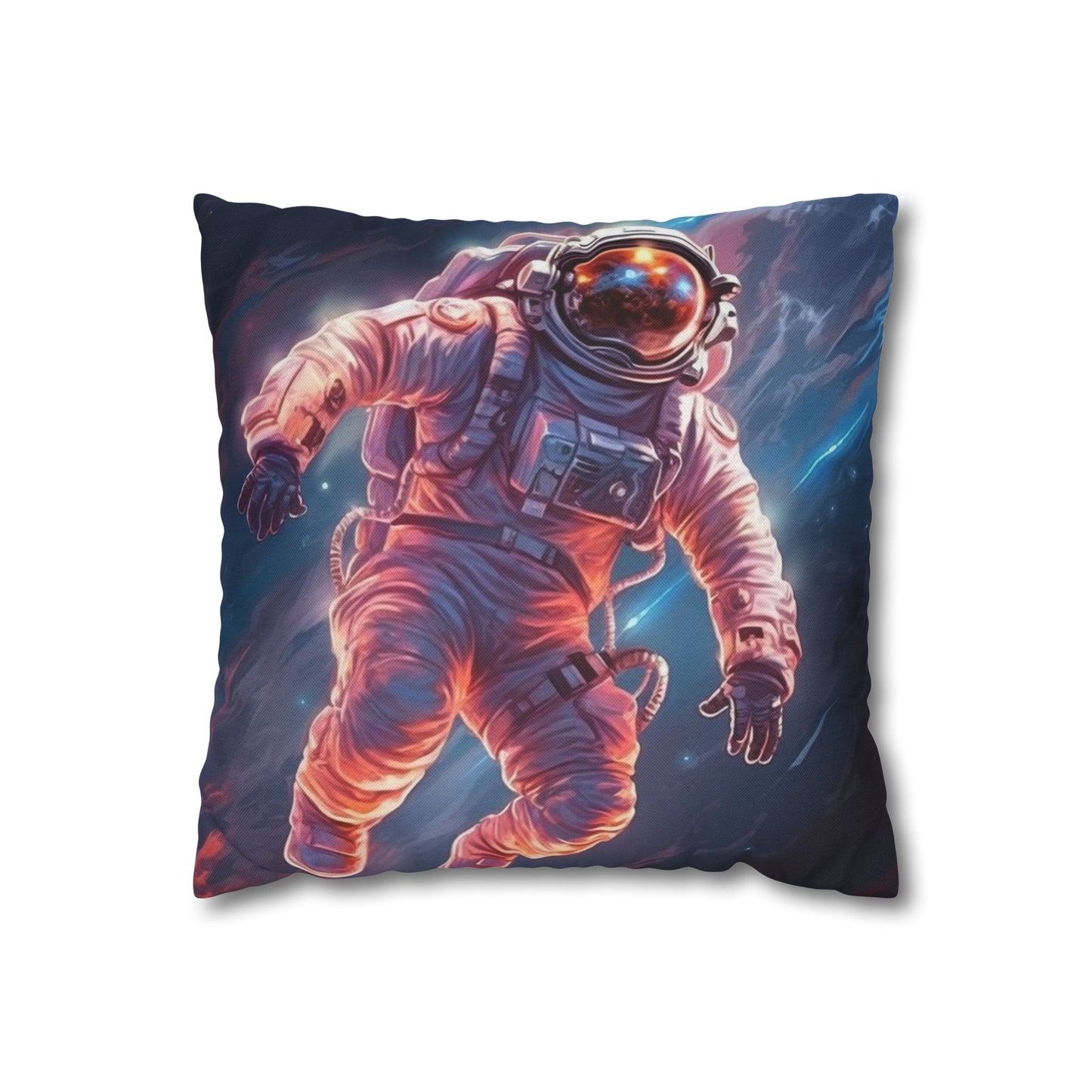 Astronaut Outer Space - Galaxy Starfield Art Spun Polyester Square Pillow Case