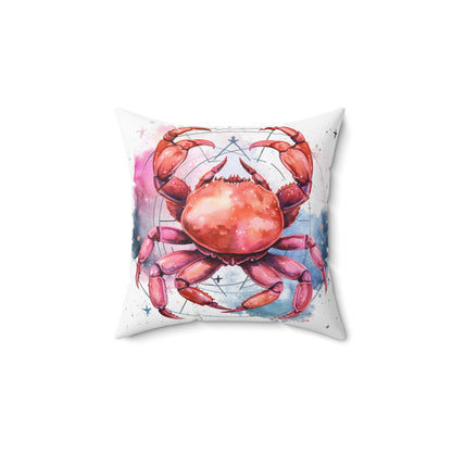 Cancer Star Sign - Elegant Zodiac Astrology Spun Polyester Square Pillow