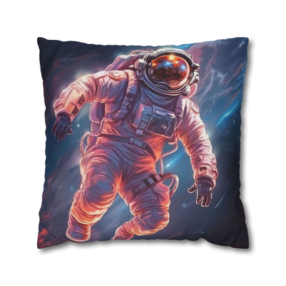 Astronaut Outer Space - Galaxy Starfield Art Spun Polyester Square Pillow Case