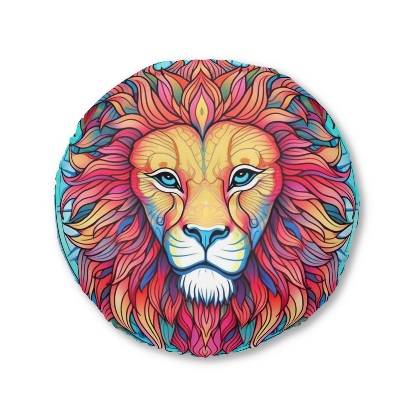 Astrological Leo - Cosmic Zodiac Constellation, Lion Symbol Art - Tufted Floor Pillow, Round