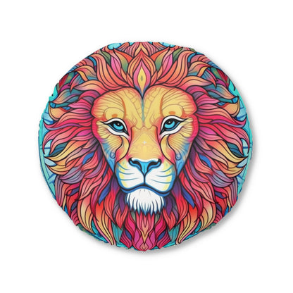 Astrological Leo - Cosmic Zodiac Constellation, Lion Symbol Art - Tufted Floor Pillow, Round