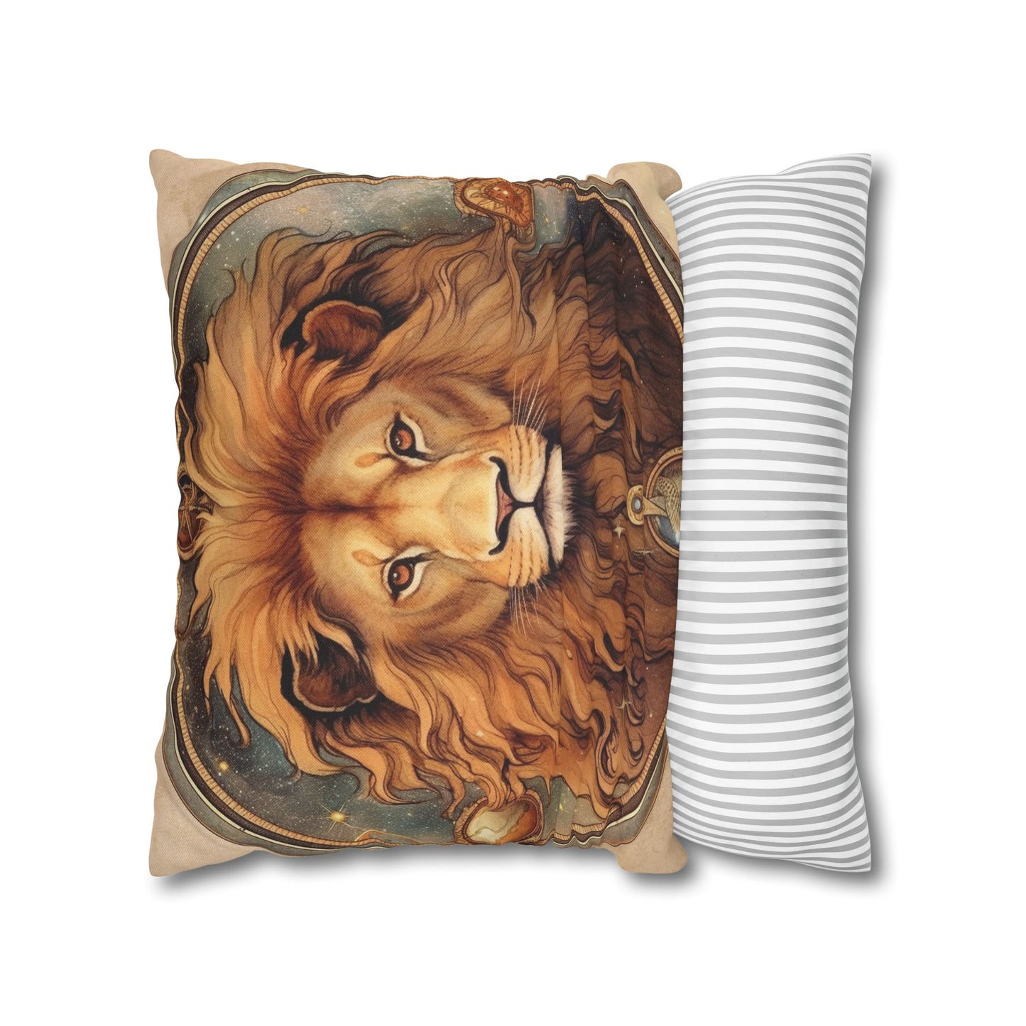 Astrological Leo Sign Vibrant Celestial Cosmic Zodiac - Spun Polyester Square Pillow Case