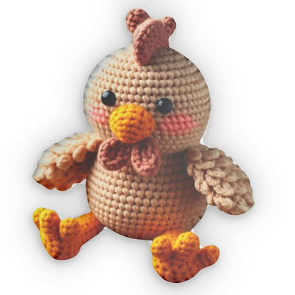 Crochet Chicken Plush Shaped Pillow