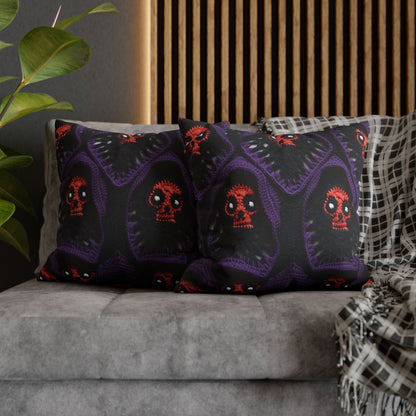 Grim Reaper Crochet Halloween Fright Scare Ghoul Fantasy Horror - Spun Polyester Square Pillow Case