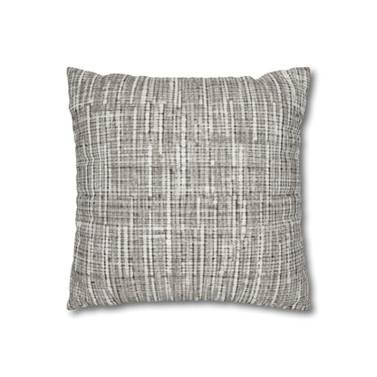 Silver Grey: Denim-Inspired, Contemporary Fabric Design - Spun Polyester Square Pillow Case