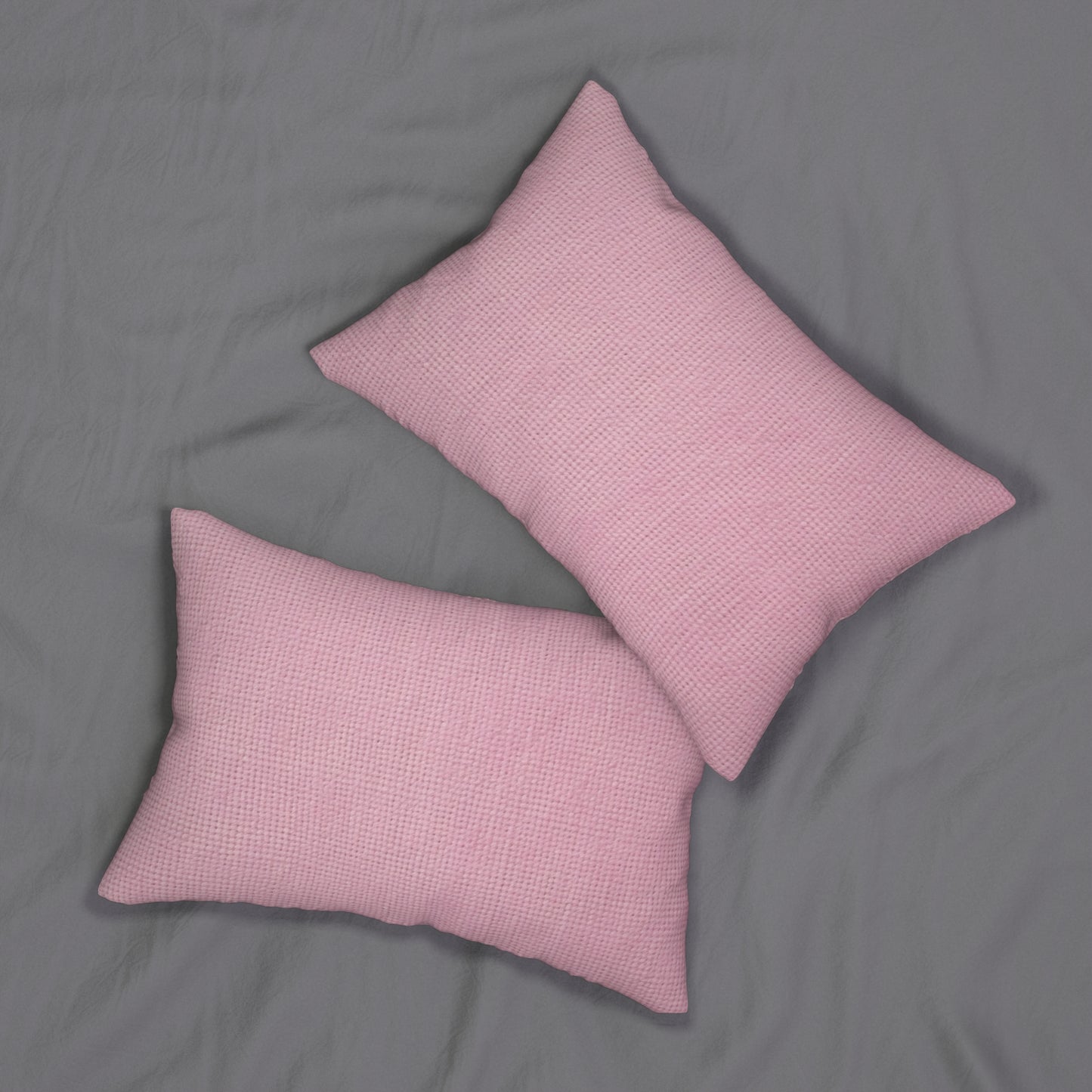 Blushing Garment Dye Pink: Denim-Inspired, Soft-Toned Fabric - Spun Polyester Lumbar Pillow