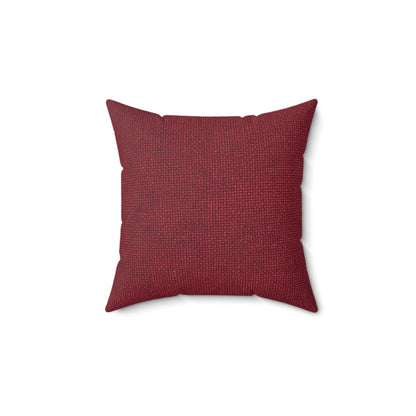 Seamless Texture - Maroon/Burgundy Denim-Inspired Fabric - Spun Polyester Square Pillow