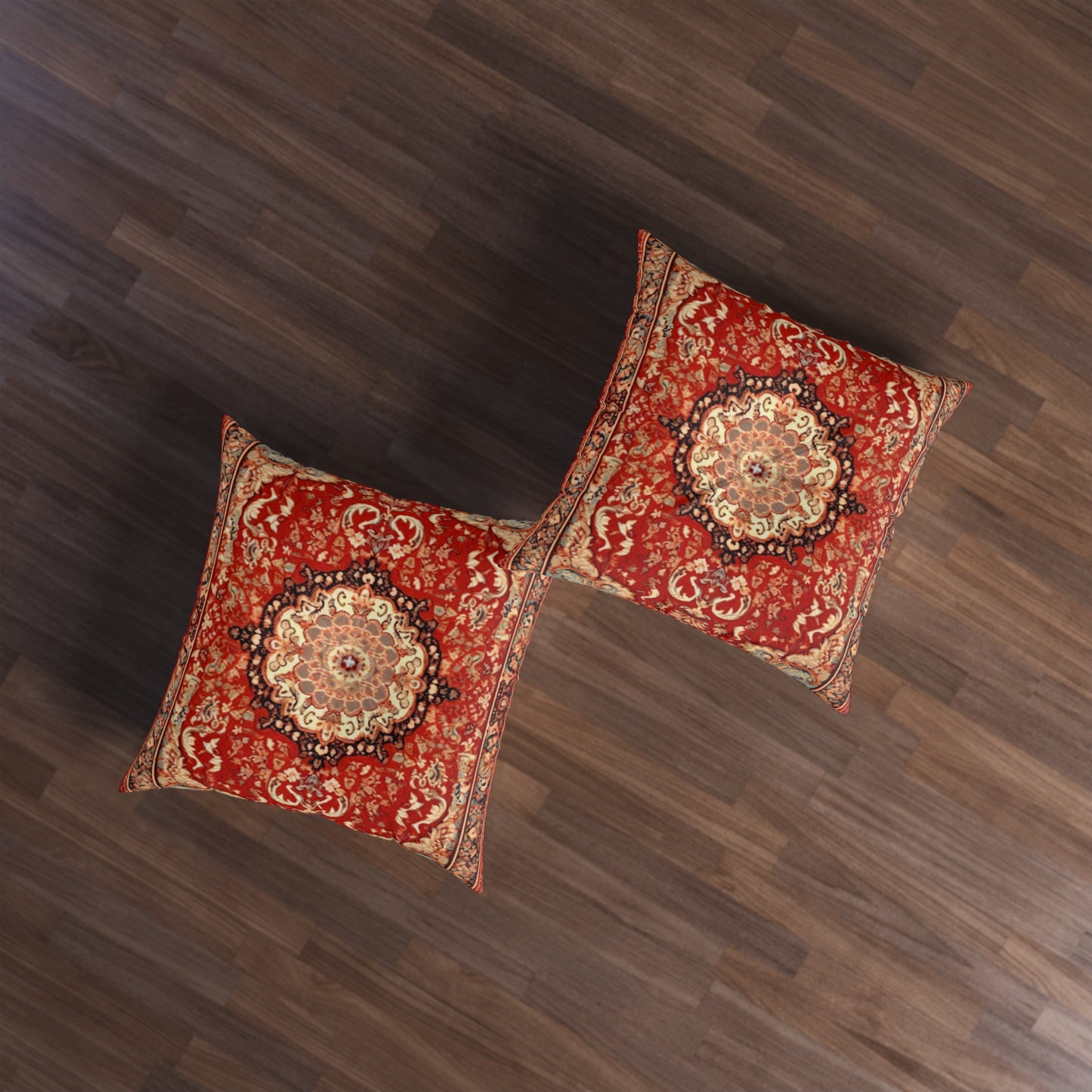 Tufted Floor Pillow Oriental-Inspired Polyester & Stitching Double-Sided Print